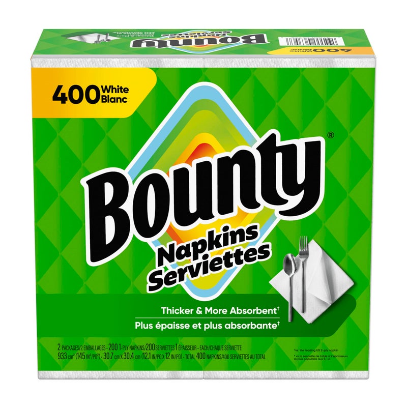 Bounty Paper Napkins, White, 400 Count - Image 1